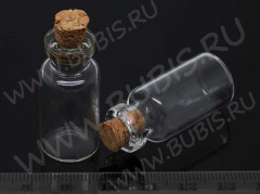 Бутылочка 03 с пробкой 3,8мл 39*16*16мм прозрачная (стекло)