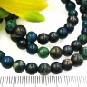 Купить (ОПТ) Бусина округлая 6мм Хризоколла т.сине-бирюзовая натуральная (камни LUX) (НИТЬ) с доставкой по России