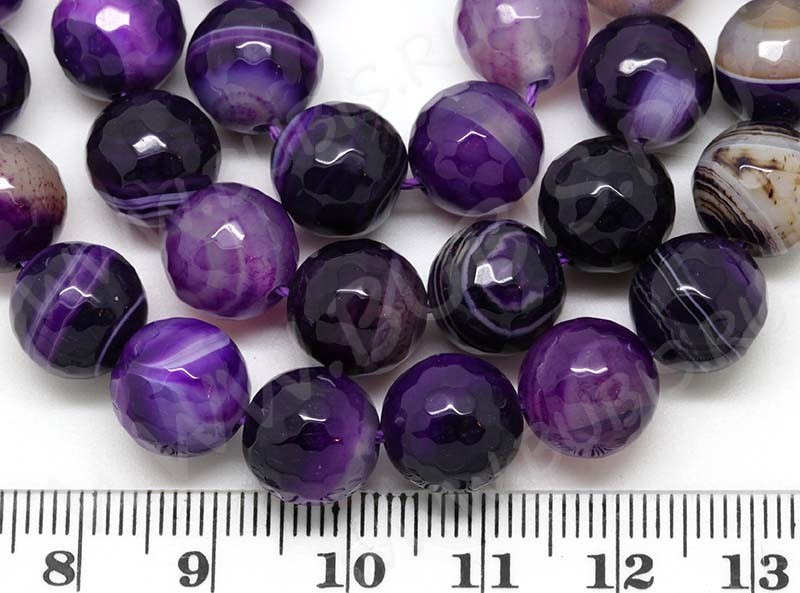 Бусина округлая ГРАНЁНАЯ 10мм Агат Мадагаскарский фиолетово-сиреневый (камни )
