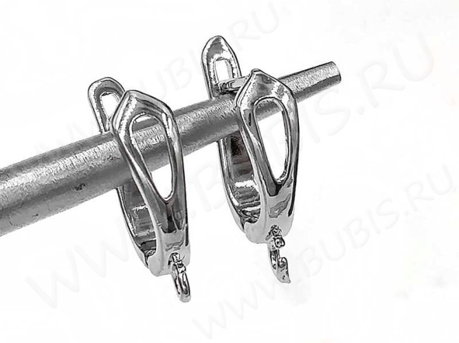 Швензы с английским замком №121 Капля острая 19*13*5мм цвет платины (Milano LUX) (Brass) (1 пара)