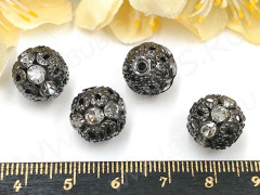 Бусина ажурная 33 Шарик со стразами 12мм черный никель (Brass)