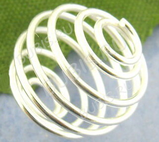 (СКИДКИ!!!) Бусина Пружинка-шарик металлический 15мм серебристый (Iron) (10шт)