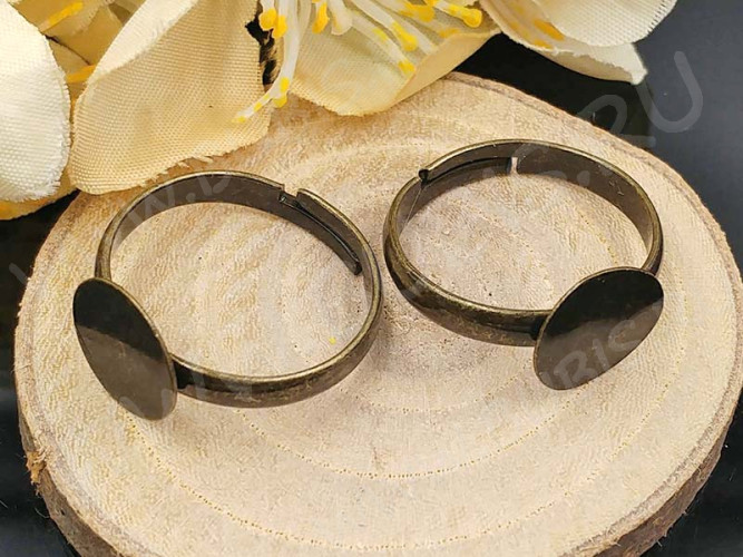 Основа (заготовка) для кольца 010 17мм с платформой 10мм античная бронза (Brass)