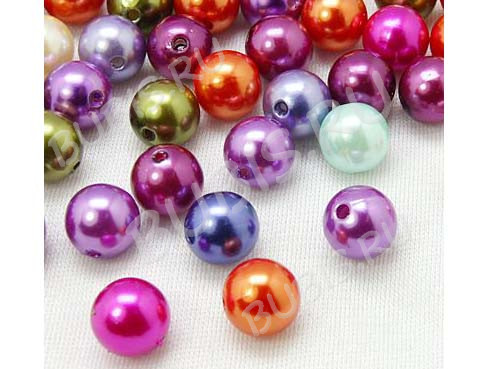 Бусина Округлая 18 "Жемчуг" 8мм микс (акрил) (20шт)