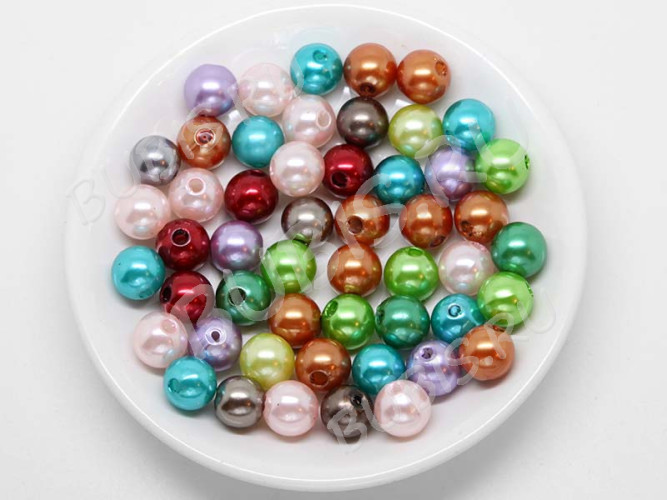 Бусина Округлая 18 "Жемчуг" 8мм микс (акрил) (20шт)