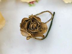 Цветок для декора 01 бумажный 70*10*10мм античное золото (декор)