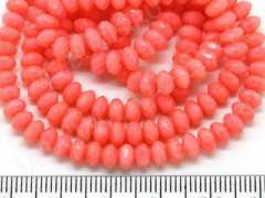 Бусина каменная Рондель 05 ГРАНЁНЫЙ 5*5*3мм Коралл лососевый натуральный (камни) (10шт.)