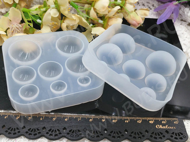 Молд 149 для эпоксидной смолы 83*80*15мм Кабошоны Полусферы 10-28мм (силикон)