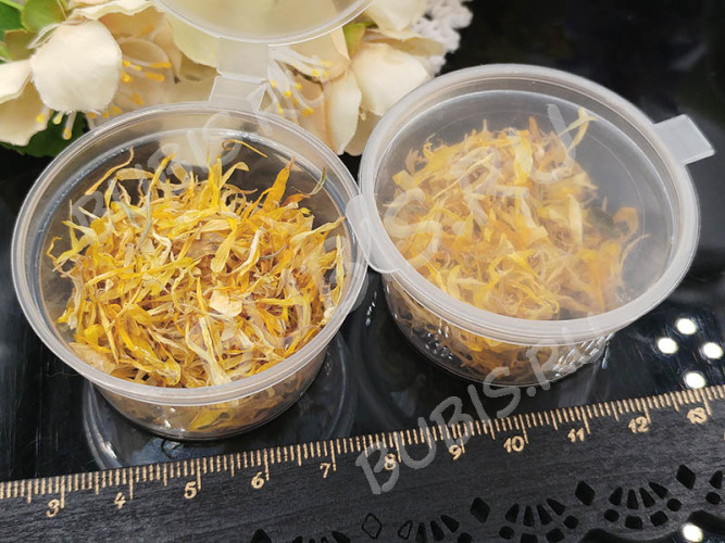 Сухие цветы 29 лепестки Календулы жёлтые в коробочке (натуральные цветы)