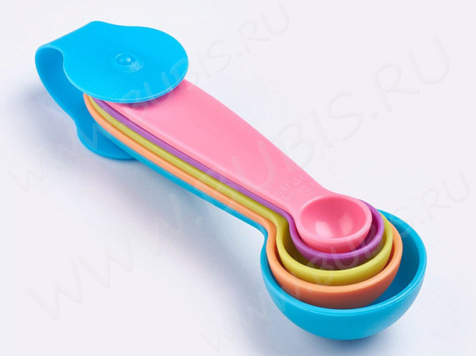 Набор мерных ложек 5 размеров микс цветов (пластик) (инструменты для бижутерии)