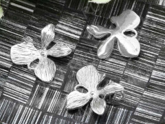 Подвеска Цветочек 38 коннектор 15,5*15,5*3,5мм серебристый (LUX Китай) (Brass)