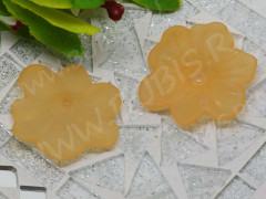 Бусина акрил Цветочек 65 матовый 28,5*26,5*4,5мм оранжевый полупрозрачный (акрил)