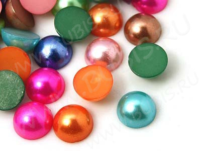 Кабошон декоративный 37 Полубусина 10*10*5мм МИКС жемчужный (акрил) (30шт.)