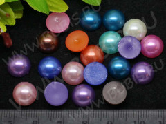 Кабошон декоративный 37 Полубусина 10*10*5мм МИКС жемчужный (акрил) (30шт.)