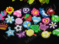 Подвески 01 для Loom Bands примерно 20мм микс ярких (PVC) (аксессуары Loom) (10шт.)
