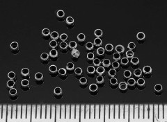 Зажимные бусины 25 округлые 1,5*0,8 цвет платины (Brass) (2г. ок.380шт.)