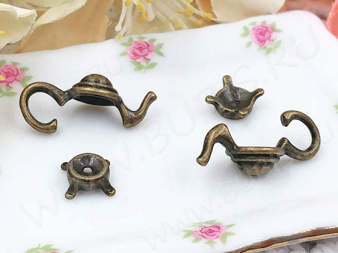 Бусина 196 Чайник 01 ловушка для бусины 21*9*8мм античная бронза (литьё)