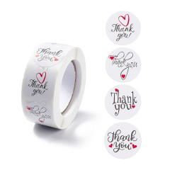 Этикетка 06 наклейка "Thank you" рулон около 500 наклеек 2,5*2,5см белые (упаковка и хранение)