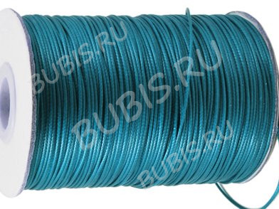 Вощёный полиэстеровый шнур "корейский" 1,2мм голубо-бирюзовый (1м)