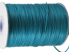 Вощёный полиэстеровый шнур &quot;корейский&quot; 1,2мм голубо-бирюзовый (1м) 