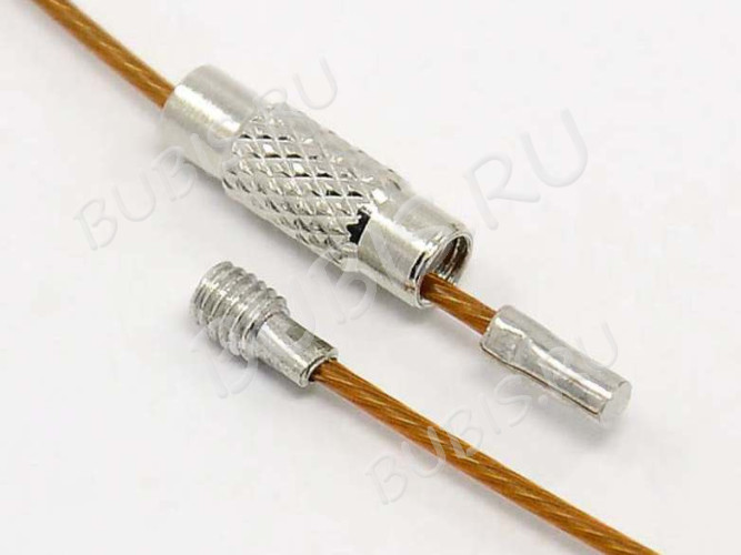 Чокер 03 из стальной проволоки с покрытием и винтовым замочком 2,7мм тёмно-коричневый(примерно 45см)