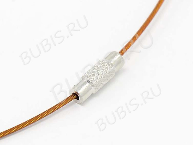 Чокер 03 из стальной проволоки с покрытием и винтовым замочком 2,7мм тёмно-коричневый(примерно 45см)