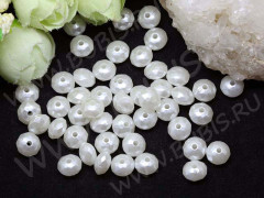 Бусина акриловая Абакус 04 гранёный 8*8*5мм жемчужный (акрил) (20шт.)