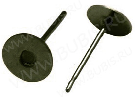 (СКИДКИ!!!) Пуссеты ("гвоздики") №094 с платформой 6мм 12*0,7мм античная бронза (Iron) (5 пар)