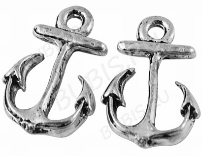 Подвеска Якорь 04 3D 16,5*10*2,5мм античное серебро (литьё)