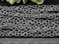 Цепочка S05 ювелирная сталь 5*3,8*1мм цвет платины (Хирургическая сталь) (50см)