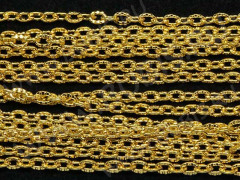 Цепочка I028 с узором звено 4*3мм золотистая (Iron) (50см)