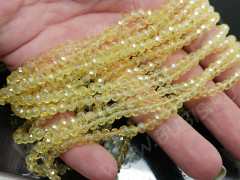 Бусина кристалл гранёный абакус 4,3*4*3,5мм св.жёлтый с АВ прозрачный (имитация Сваровски) (20шт.)