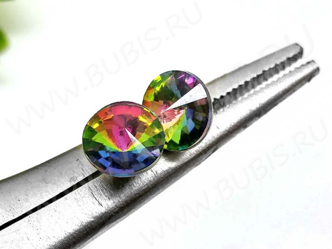 Пуссеты ("гвоздики") №150 с сеттингом-воронкой 8мм для риволи/страз 16*8*0,7мм цвет платины (хирургическая сталь) (1 пара)