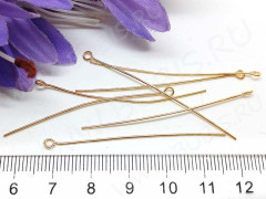 Штифт с петлёй 50*0,6мм светлое золото (Iron) (10шт.)