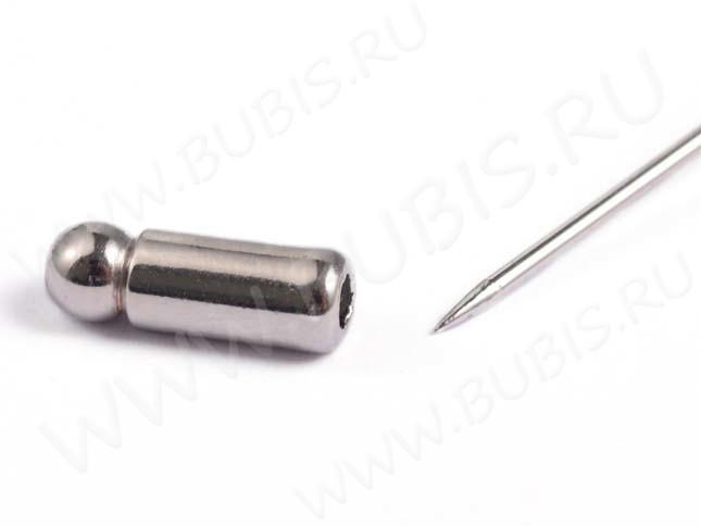 Основа (заготовка) для броши №96 Шляпная булавка с ситечком 69*13,5*1мм цвет платины (Brass)