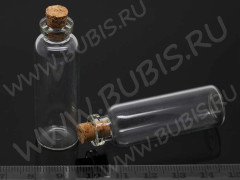 Бутылочка 04 с пробкой 5,0мл 54*16*16мм прозрачная (стекло)