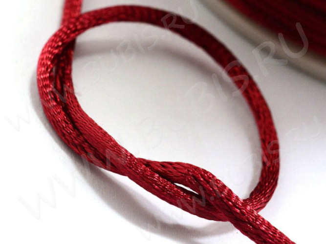 Шёлковый шнур 01 2мм вишневый (1м)