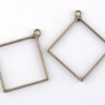 Купить Подвеска Рамка 06 Ромб 48*44*3,6мм античная бронза (литьё) с доставкой по России