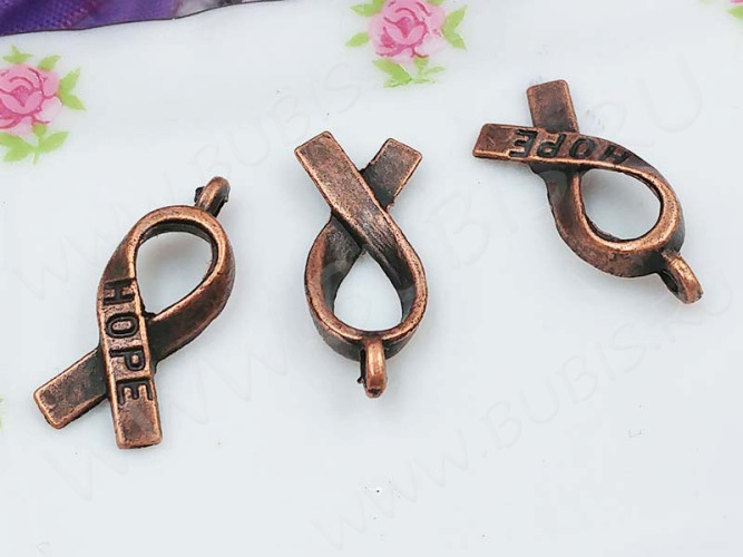 Подвеска Ленточка Hope 18*7,5*3мм античная медь (литьё)