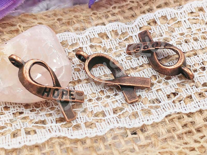 Подвеска Ленточка Hope 18*7,5*3мм античная медь (литьё)