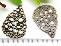 Подвеска Капля 08 коннектор ажурный 28*20*1,2мм античная бронза (литьё)