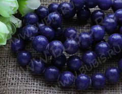 (ОПТ) Бусина округлая 14мм Лазурит тёмный (камни) (НИТЬ)