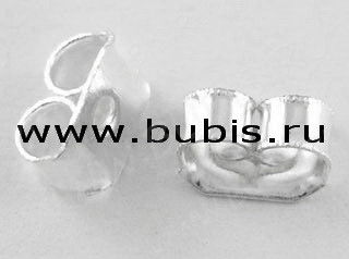 (СКИДКИ!!!) Зажимы для пуссет (гвоздиков) и швенз №09 6,5*4,5*3мм серебристые (Iron) (50 пар)