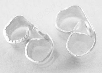 (СКИДКИ!!!) Зажимы для пуссет (гвоздиков) и швенз №09 6,5*4,5*3мм серебристые (Iron) (50 пар)