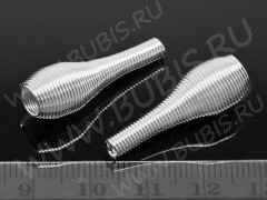 Бусина-пружинка 09 &quot;Бутылка&quot; 28*9,5*9,5мм серебристая (Iron)