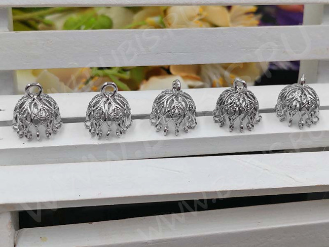 Концевик 109 Корона коннектор 12*11*11мм цвет платины (Milano LUX) (Brass)