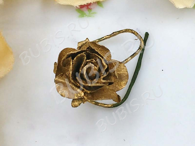 (СКИДКИ!!!) Цветок для декора 01 бумажный 70*10*10мм античное золото (декор) (12шт.)
