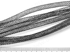 Нейлоновая ювелирная сетка 4мм чёрная (шнуры) (1м)