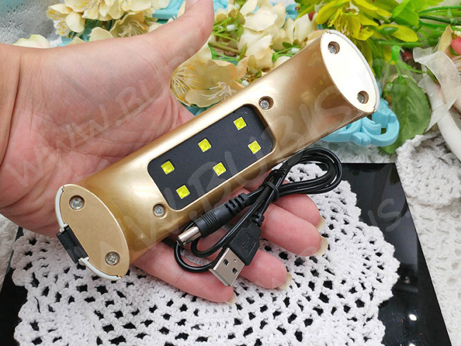УФ лампа 03 12Вт 6 LED мини 14,5*4,5см золотая (инструменты для смолы)