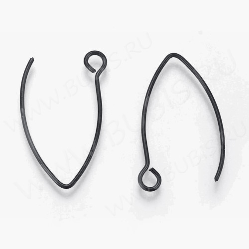 Швензы-крючки №108-B петли большие 25*15*0,7мм чёрные (Хирургическая сталь) (1 пара)